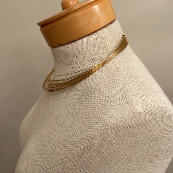 Vintage Multiple Gold-tone wire Collar Necklace - Picture 12 of 15